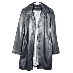 Vintage Reaction Kenneth Cole Women’s Large Long Trench Leather Coat